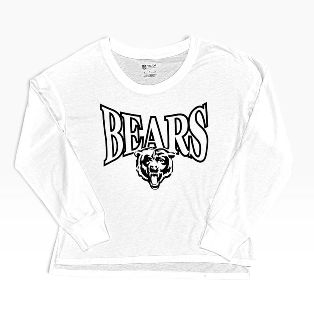 NFL Chicago Bears Women's Retro Long Sleeve T-Shirt in White, Medium